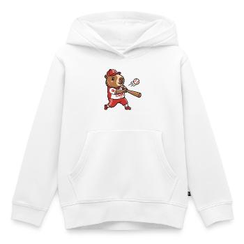Niedliche Capybara-Baseballspieler-Sportästhetik - Kinder Premium Organic Hoodie - Weiß - Vorne - AI Model Kid Female (0cm)