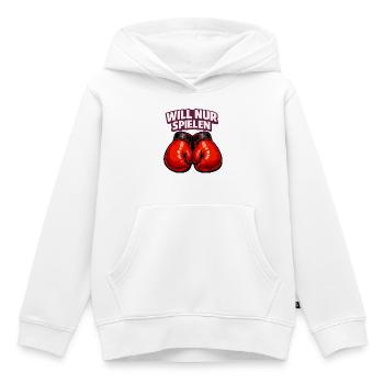Boxer mit ironischem Statement - Kinder Premium Organic Hoodie - Weiß - Vorne - AI Model Kid Female (0cm)