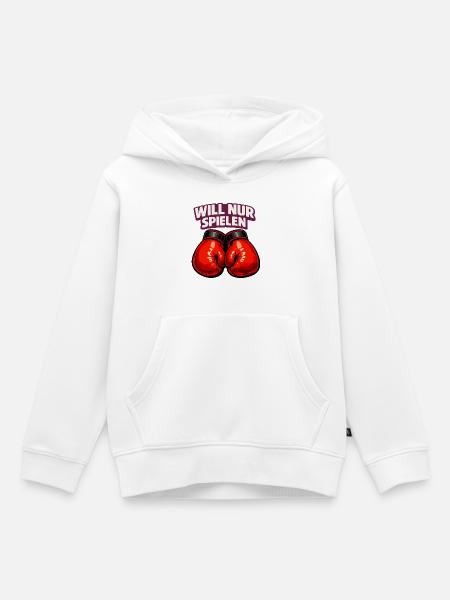 Boxer mit ironischem Statement - Kinder Premium Organic Hoodie - Weiß