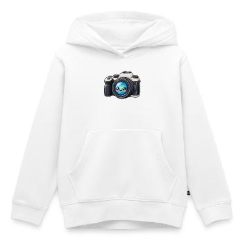 Kawaii Kamera Blickfang - Kinder Premium Organic Hoodie - Weiß - Vorne - AI Model Kid Female (0cm)