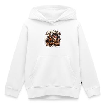 Berner Sennenhund im Schlammabenteuer - Kinder Premium Organic Hoodie - Weiß - Vorne - AI Model Kid Female (0cm)