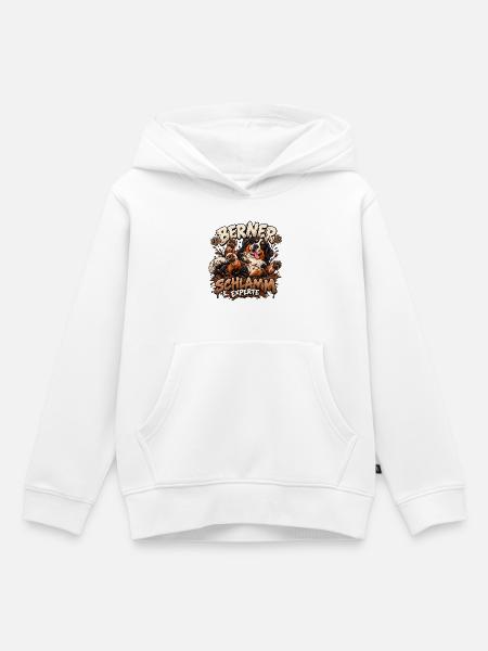 Berner Sennenhund im Schlammabenteuer - Kinder Premium Organic Hoodie - Weiß