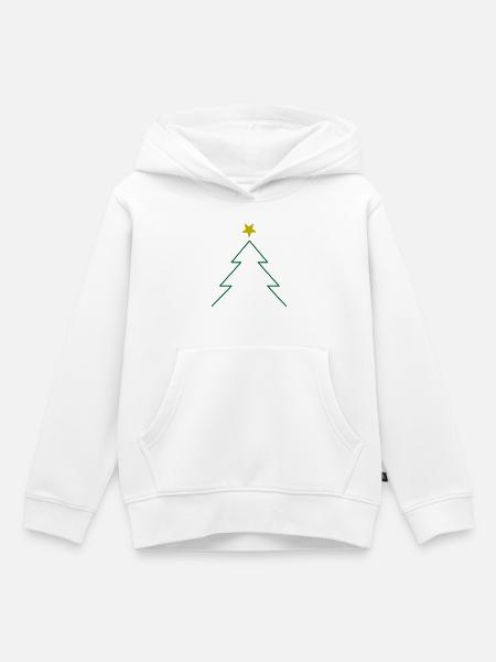 Weihnachtsbaum mit Stern - Schlichter Tannenbaum - Kinder Premium Organic Hoodie - Weiß