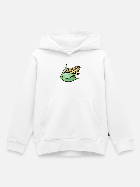 Aquarell-Maisblatt-Motiv - Kinder Premium Organic Hoodie - Weiß