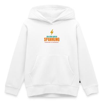 Ich steh unter Spannung – Elektriker Spruch - Kinder Premium Organic Hoodie - Weiß - Vorne - AI Model Kid Female (0cm)