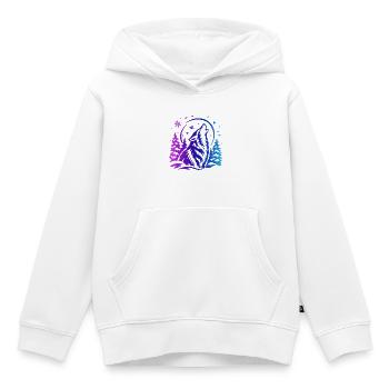 Wolf im Winterwald - Kinder Premium Organic Hoodie - Weiß - Vorne - AI Model Kid Female (0cm)