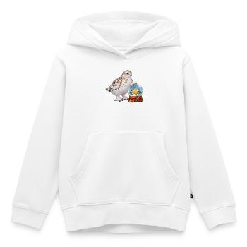 Schneehuhn mit festlicher Zuckerstern-Schneekugel - Kinder Premium Organic Hoodie - Weiß - Vorne - AI Model Kid Female (0cm)