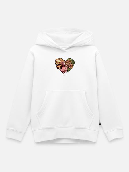 Feen-Rosen-Umarmung - Kinder Premium Organic Hoodie - Weiß