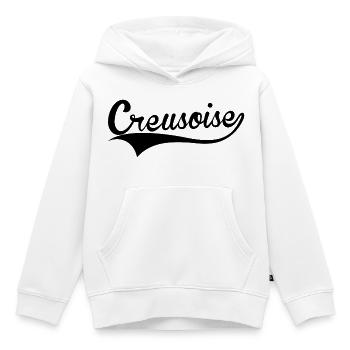 Creusoise - Sweat Premium à capuche enfant bio - blanc - Devant - AI Model Kid Female (0cm)