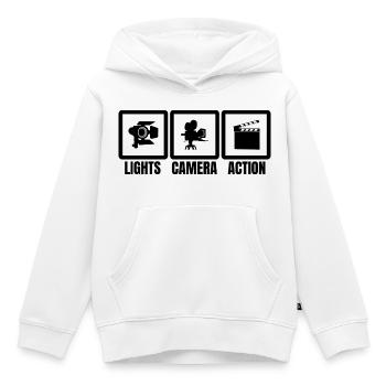 Director - Kids Premium Organic Hoodie - white - Front - AI Model Kid Female (0cm)