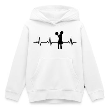 Cheerleader Strichfiguren Pulsschlag - Kinder Premium Organic Hoodie - Weiß - Vorne - AI Model Kid Female (0cm)