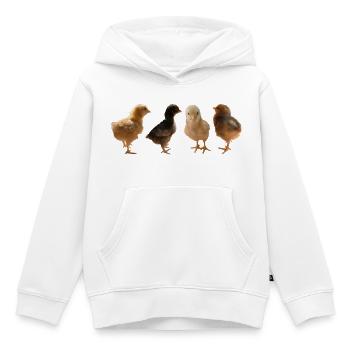 Poussin - Sweat Premium à capuche enfant bio - blanc - Devant - AI Model Kid Female (0cm)