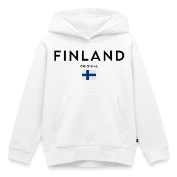 Finnischer Stolz, minimalistisches, schlankes Design - Kinder Premium Organic Hoodie - Weiß - Vorne - AI Model Kid Female (0cm)