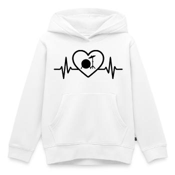 Herz Schlagzeug Bassdrum Becken - Kinder Premium Organic Hoodie - Weiß - Vorne - AI Model Kid Female (0cm)