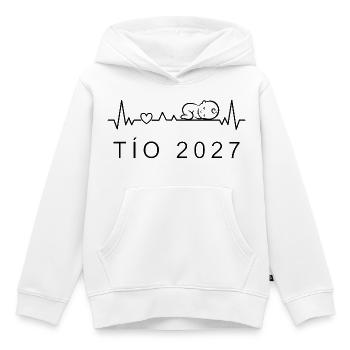 Tío 2027 Ritmo Cardiaco Anuncio Embarazo - Kinder Premium Organic Hoodie - Weiß - Vorne - AI Model Kid Female (0cm)