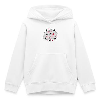 playing cards - Kids Premium Organic Hoodie - white - Front - AI Model Kid Female (0cm)
