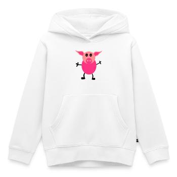 Schweine Männchen - Kinder Premium Organic Hoodie - Weiß - Vorne - AI Model Kid Female (0cm)