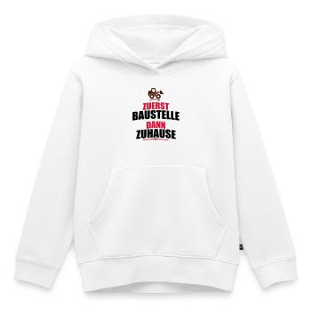 Building site - Kids Premium Organic Hoodie - white - Front - AI Model Kid Female (0cm)