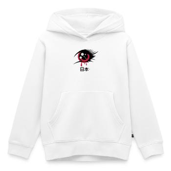 Un oeil anime japonais - Sweat Premium à capuche enfant bio - blanc - Devant - AI Model Kid Female (0cm)