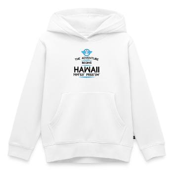 Hawaï - Sweat Premium à capuche enfant bio - blanc - Devant - AI Model Kid Female (0cm)