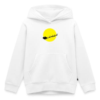 Père Noël dans une Pleine Lune - Sweat Premium à capuche enfant bio - blanc - Devant - AI Model Kid Female (0cm)