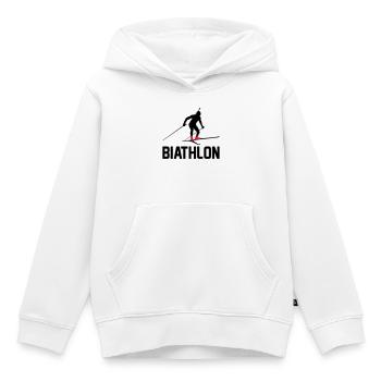 Biathlon - Sweat Premium à capuche enfant bio - blanc - Devant - AI Model Kid Female (0cm)