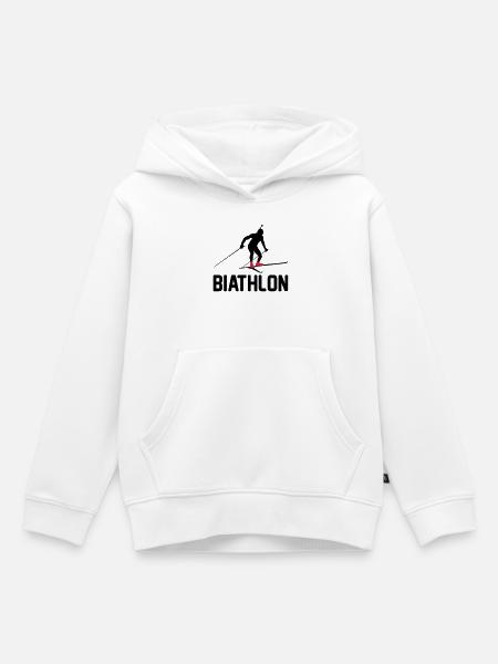 Biathlon - Sweat Premium à capuche enfant bio - blanc