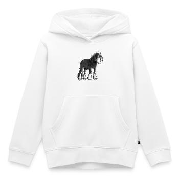 Starkes Shire Horse - Kinder Premium Organic Hoodie - Weiß - Vorne - AI Model Kid Female (0cm)