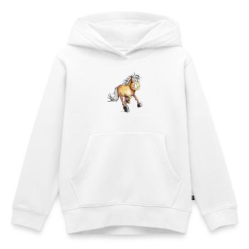 Courir Haflinger - Sweat Premium à capuche enfant bio - blanc - Devant - AI Model Kid Female (0cm)
