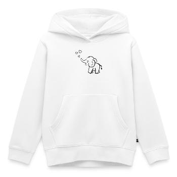 Süsser Elefant pustet Herzen - Kinder Premium Organic Hoodie - Weiß - Vorne - AI Model Kid Female (0cm)