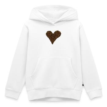 Un cœur fait de grains de café - Sweat Premium à capuche enfant bio - blanc - Devant - AI Model Kid Female (0cm)