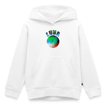 Luna Lune Arc-en-ciel - Sweat Premium à capuche enfant bio - blanc - Devant - AI Model Kid Female (0cm)
