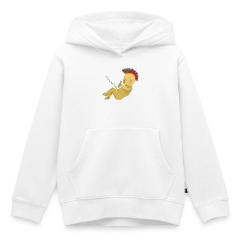 Punk - Sweat Premium à capuche enfant bio - blanc - Devant - AI Model Kid Female (0cm)