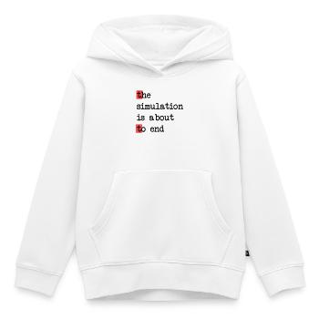 Das Ende der Simulation, Sci-Fi Matrix Humor Shirt - Kinder Premium Organic Hoodie - Weiß - Vorne - AI Model Kid Female (0cm)