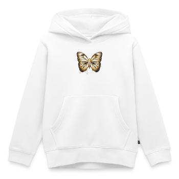 hand-drawn gold shiny butterfly - Kids Premium Organic Hoodie - white - Front - AI Model Kid Female (0cm)