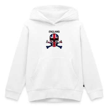 Skull Jolly Roger Pirate Flag England R6Z - Kinder Premium Organic Hoodie - Weiß - Vorne - AI Model Kid Female (0cm)