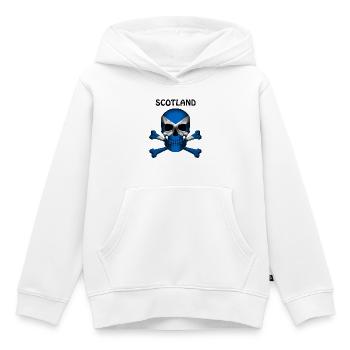 Skull Jolly Roger Pirate Flag Scotland R6Z - Kinder Premium Organic Hoodie - Weiß - Vorne - AI Model Kid Female (0cm)