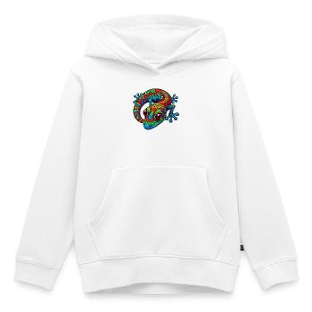 Gecko - Sweat Premium à capuche enfant bio - blanc - Devant - AI Model Kid Female (0cm)