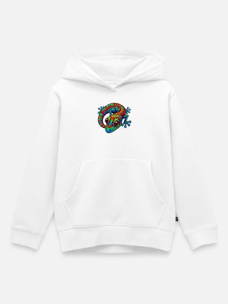Gecko - Kinder Premium Organic Hoodie - Weiß
