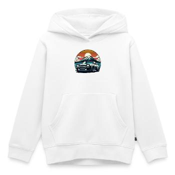 JDM voiture Japonais Rétro Voiture Racing Drifting Légende - Sweat Premium à capuche enfant bio - blanc - Devant - AI Model Kid Female (0cm)