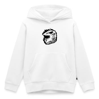 Protect - Schutzhelm [Schwarz] - Kinder Premium Organic Hoodie - Weiß - Vorne - AI Model Kid Female (0cm)