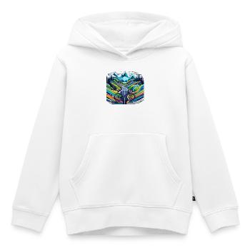 Road, Road, Mountain - Kids Premium Organic Hoodie - white - Front - AI Model Kid Female (0cm)