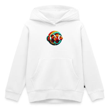 Poisson-clown - Sweat Premium à capuche enfant bio - blanc - Devant - AI Model Kid Female (0cm)