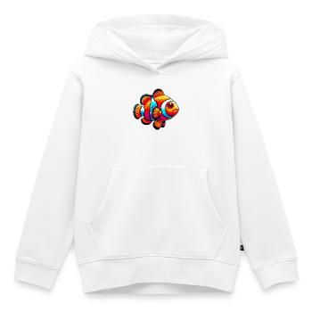 Poisson-clown - Sweat Premium à capuche enfant bio - blanc - Devant - AI Model Kid Female (0cm)