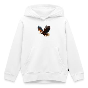 Eagle - Kids Premium Organic Hoodie - white - Front - AI Model Kid Female (0cm)