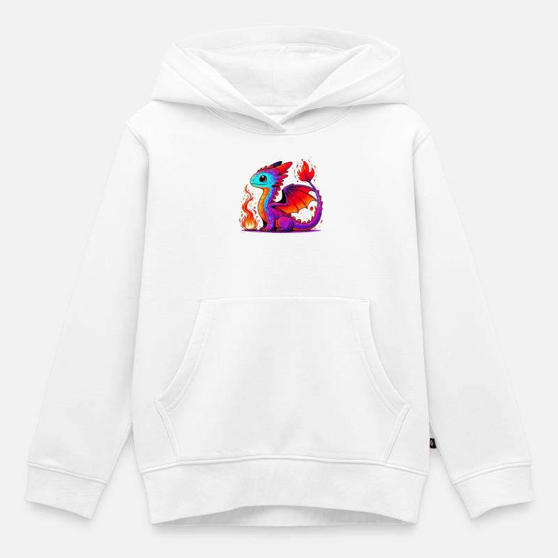 Dragon - Sweat Premium à capuche enfant bio - blanc