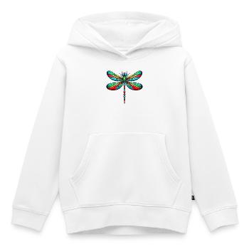 Dragonfly - Kids Premium Organic Hoodie - white - Front - AI Model Kid Female (0cm)