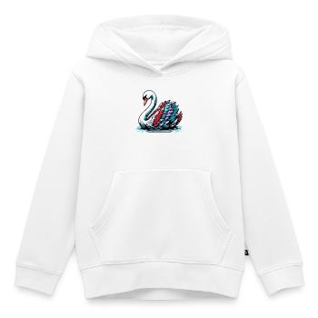 Cygne - Sweat Premium à capuche enfant bio - blanc - Devant - AI Model Kid Female (0cm)
