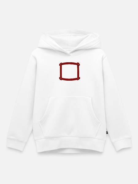 Holzrahmen gewölbt - Kinder Premium Organic Hoodie - Weiß