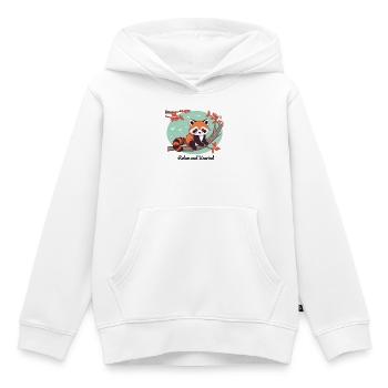 Se détendre et se détendre – Red Panda - Sweat Premium à capuche enfant bio - blanc - Devant - AI Model Kid Female (0cm)